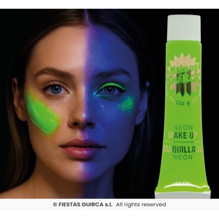 MAQUILLAJE EN TUBO DE CREMA VERDE NEON 1