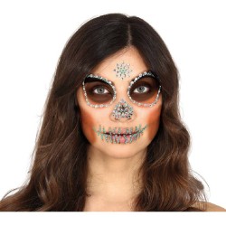 JOYAS FACIALES ADHESIVAS CALAVERA VERDE 2