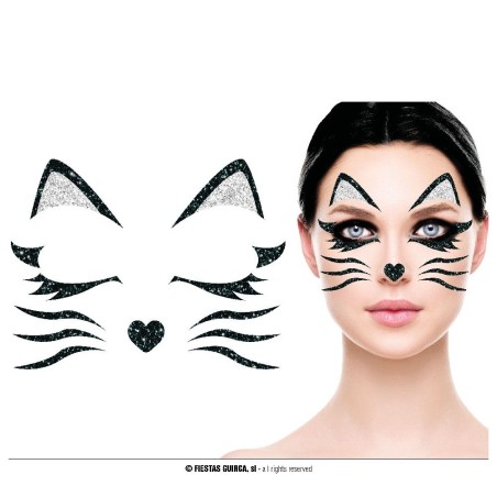 PEGATINAS GATA GATITA GLITTER FACE 20X20