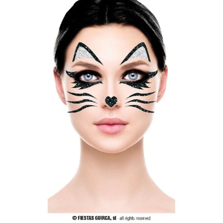 PEGATINAS GATA GATITA GLITTER FACE 20X20