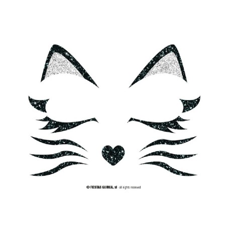 PEGATINAS GATA GATITA GLITTER FACE 20X20