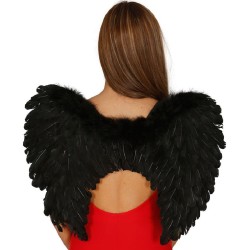 ALAS ANGEL PLUMAS NEGRAS 50 CM