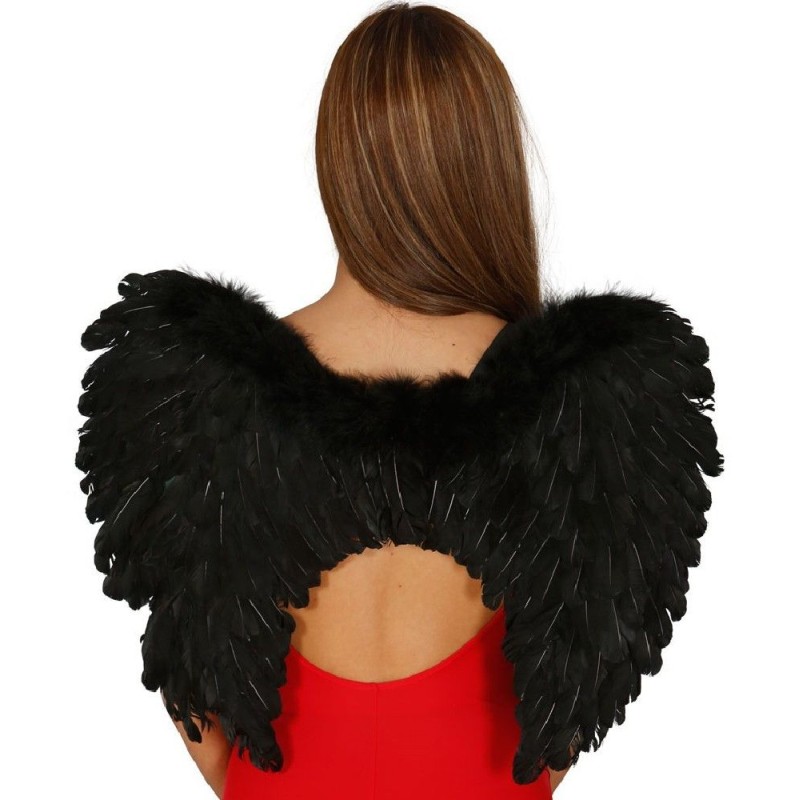 ALAS ANGEL PLUMAS NEGRAS 50 CM