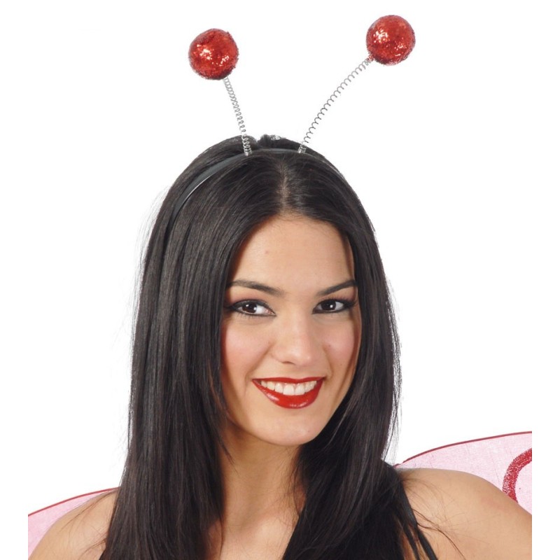 DIADEMA ANTENAS ROJA ESCARCHA