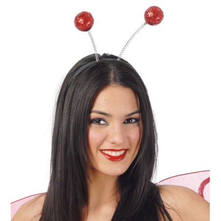 DIADEMA ANTENAS ROJA ESCARCHA