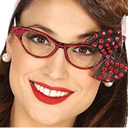 GAFAS AÑOS 50 CON LAZO ROJO