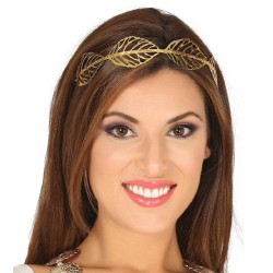 CORONA HOJAS METAL LAUREL ORO