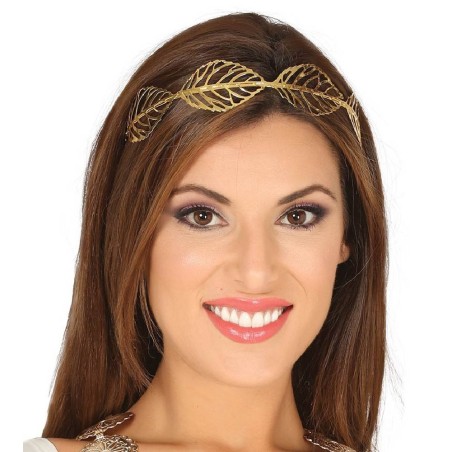 CORONA HOJAS METAL LAUREL ORO
