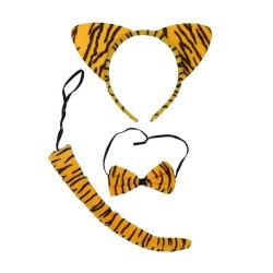 CONJUNTO SET TIGRE (DIADEMA CON OREJAS,C 2