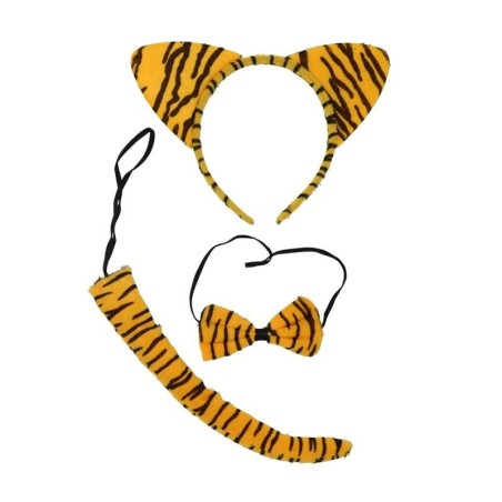 CONJUNTO SET TIGRE (DIADEMA CON OREJAS,C