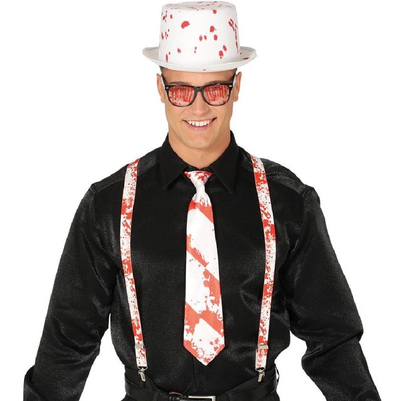CONJUNTO SANGRIENTO - TIRANTES Y CORBATA