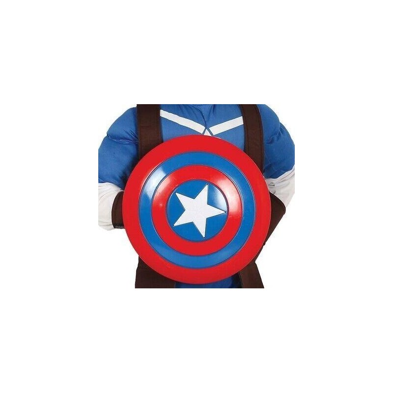 ESCUDO CON ESTRELLA ROJO Y AZUL 32CM CAP