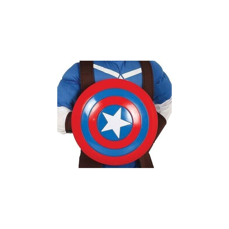 ESCUDO CON ESTRELLA ROJO Y AZUL 32CM CAP