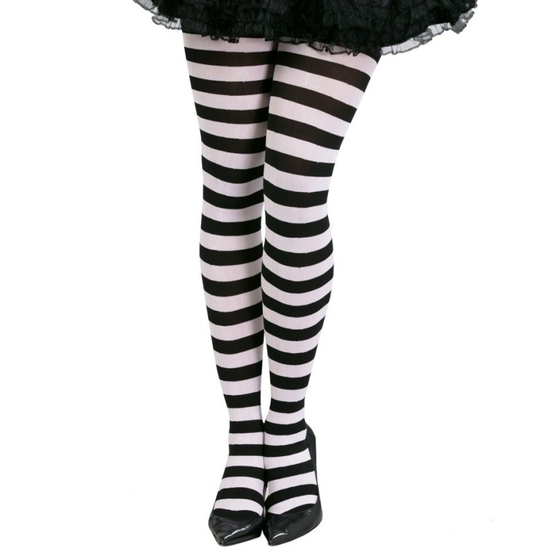 PANTYS BLANCAS RAYAS NEGRAS