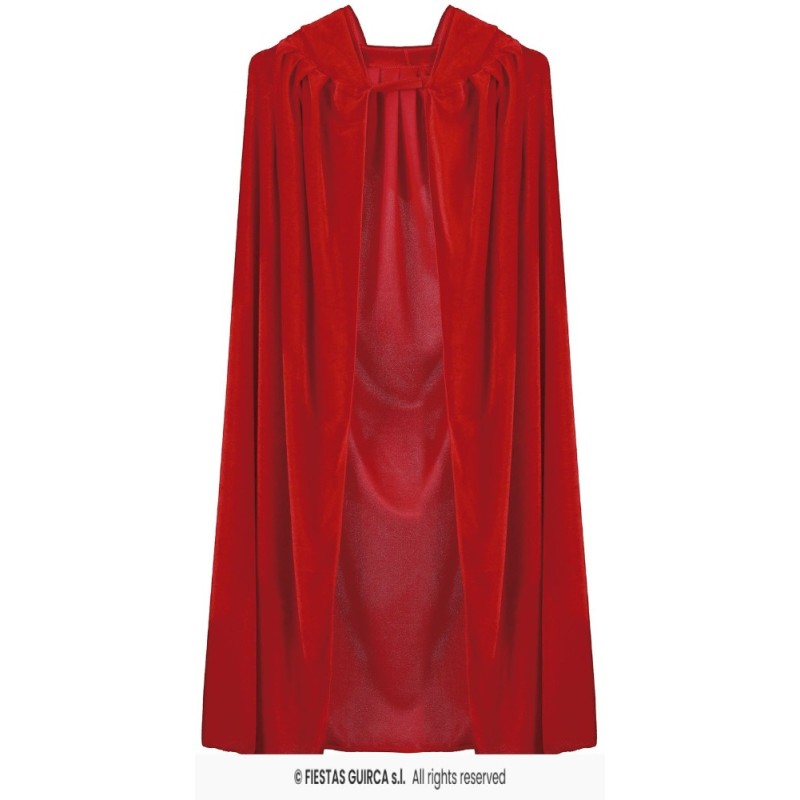 CAPA ROJA TERCIPELO CAPUCHA 100 CMS.