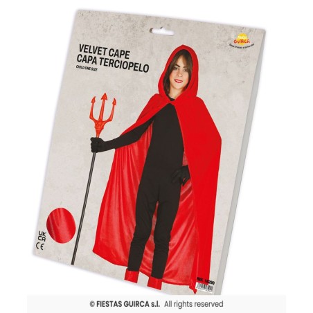 CAPA ROJA TERCIPELO CAPUCHA 100 CMS.