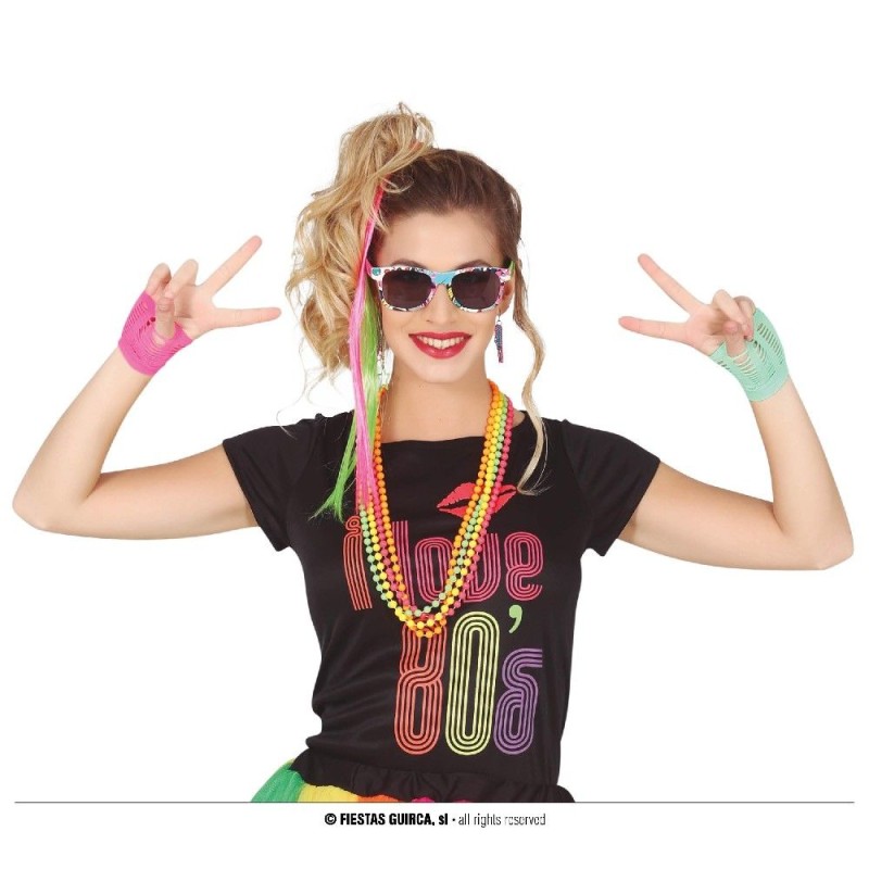 CONJUNTO 80`S AÑOS 80 ROCKERA  8 PCS