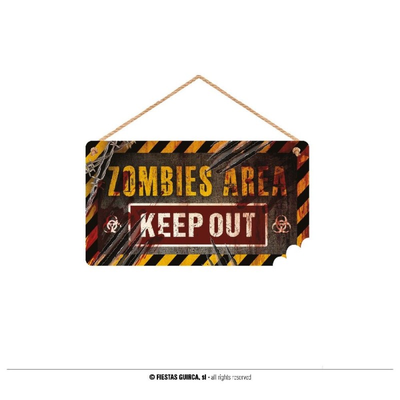 LETRERO `KEEP OUT`, 35X20 CMS. MADERA