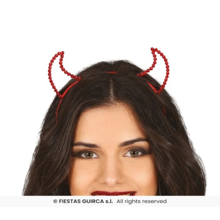 DIADEMA ROJA DEMONIO PIEDRAS PRECIOSAS