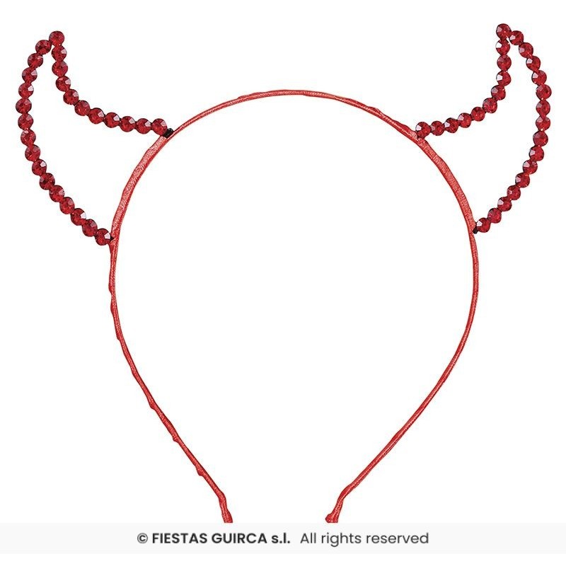 DIADEMA ROJA DEMONIO PIEDRAS PRECIOSAS