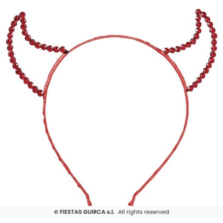 DIADEMA ROJA DEMONIO PIEDRAS PRECIOSAS