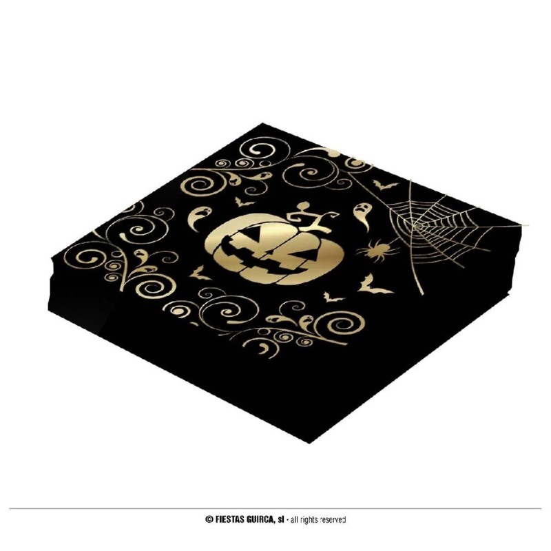 PAQUETE 12 SERVILLETAS CALABAZA ORO 33X3