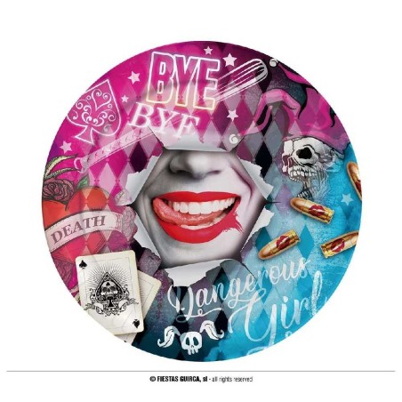 PAQUETE 6 PLATOS DANGEROUS HARLEY QUINN 