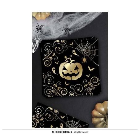 PAQUETE 12 SERVILLETAS CALABAZA ORO 33X3