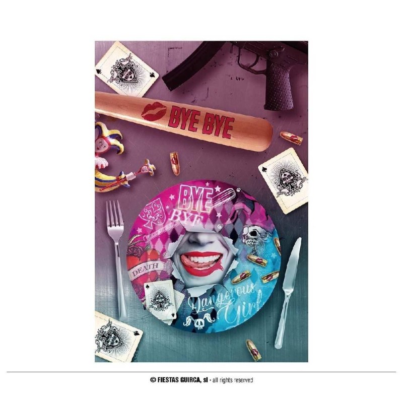 PAQUETE 6 PLATOS DANGEROUS HARLEY QUINN 