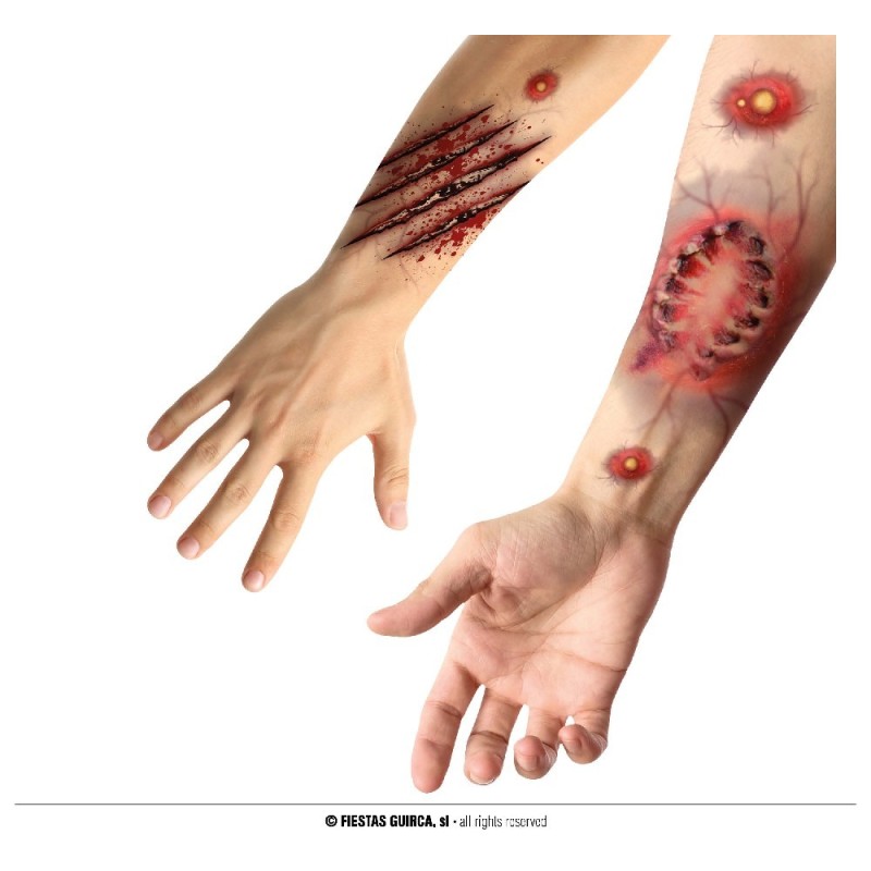 TATUAJES ADHESIVOS HERIDAS MORDISCO