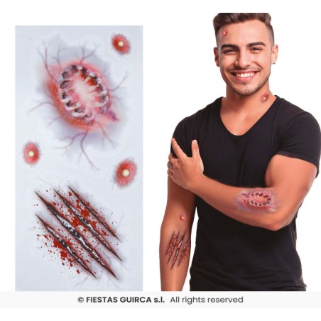 TATUAJES ADHESIVOS HERIDAS MORDISCO