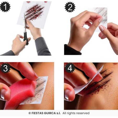 TATUAJES ADHESIVOS HERIDAS MORDISCO