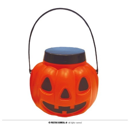 CALABAZA CESTO CON TAPA, 15 CMS.