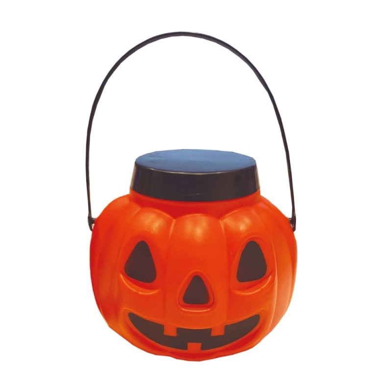 CALABAZA CESTO CON TAPA, 15 CMS.