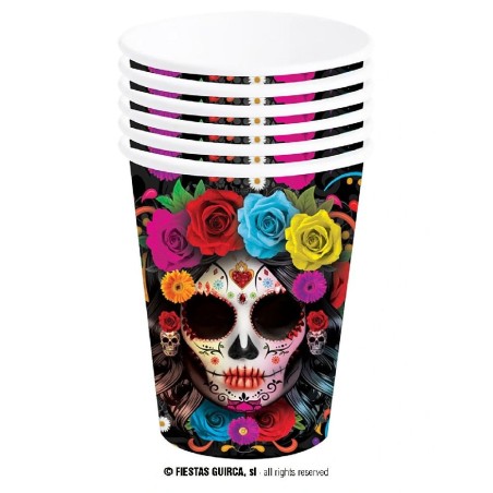 PACK DE 6 VASOS DE CATRINA DE HALLOWEEN