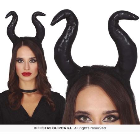 DIADEMA CUERNOS NEGROS MALVADA