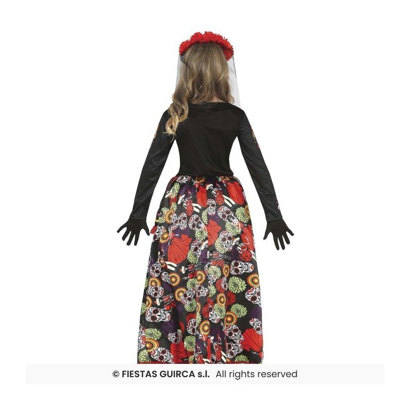 DISFRAZ CATRINA FLORES 5-6 Años