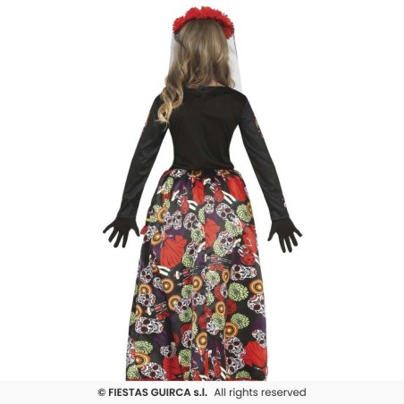 DISFRAZ CATRINA FLORES 5-6 Años