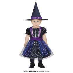 DISFRAZ BRUJA ESTRELLITAS 2-3 Años