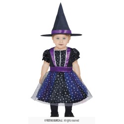 DISFRAZ BRUJA ESTRELLITAS 2-3 Años 2