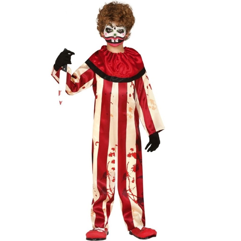 DISFRAZ PAYASO SANGRIENTO RAYAS 10-12 AÑ