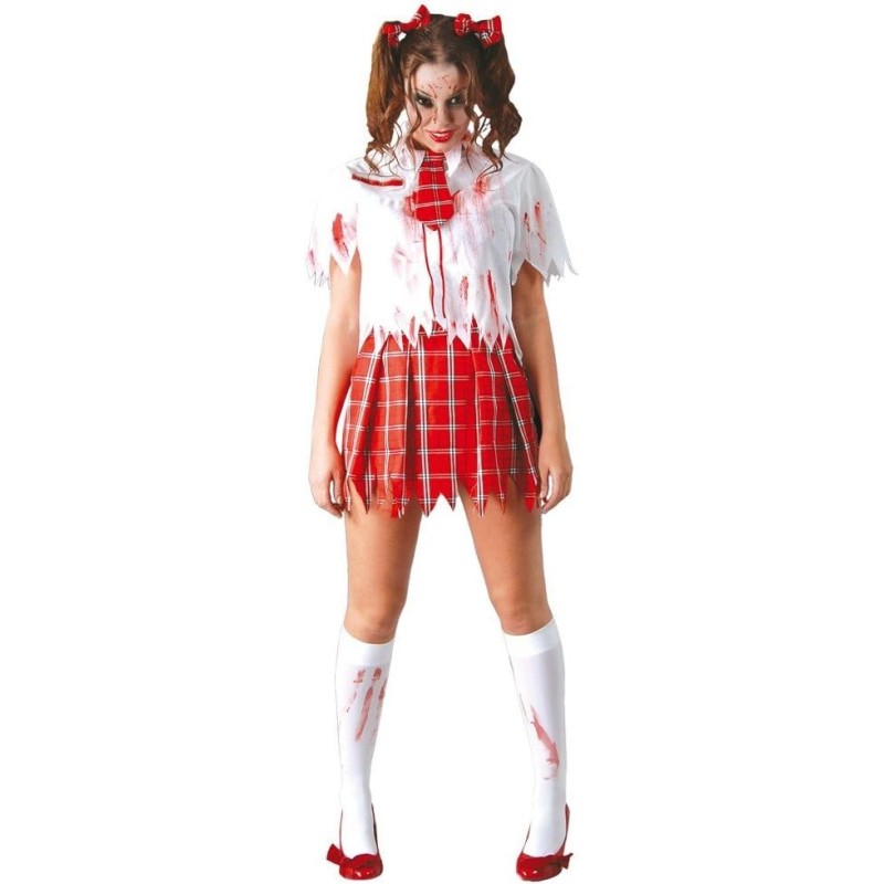 DISFRAZ ZOMBIE ESTUDIANTE COLEGIALA T.S