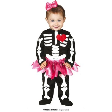 DISFRAZ BABY SKELETON NIÑA CORAZON 12-18