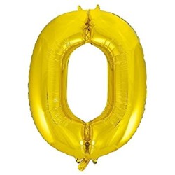 GLOBO GIGANTE NUMERO Nº 0 COLOR ORO (1M)