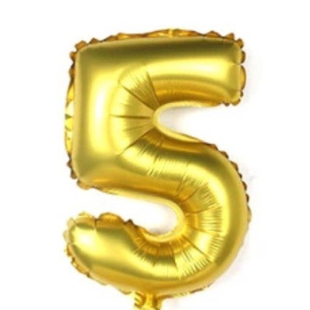 GLOBO GIGANTE NUMERO Nº 5 COLOR ORO (1M)