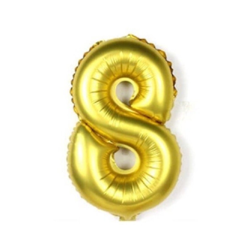 GLOBO GIGANTE NUMERO Nº 8 COLOR ORO (1M)