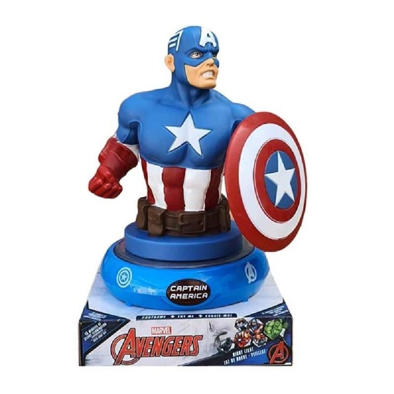 LAMPARA DE NOCHE FIGURA 3D CAPITAN AMERI