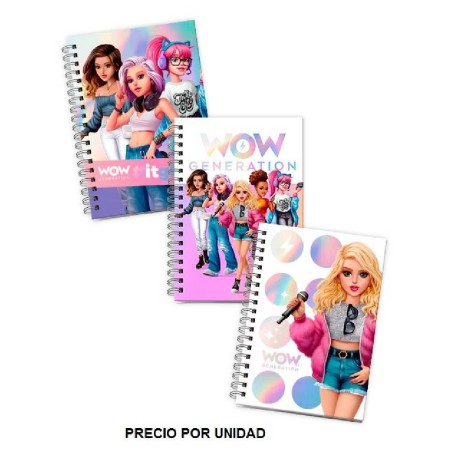 LIBRETA A5 TAPA DURA WOW GENERATION