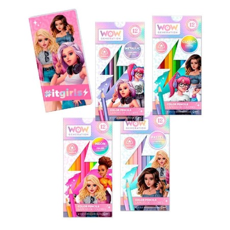 SET PAPELERIA DE 48 LAPICES/LIBRETA WOW 