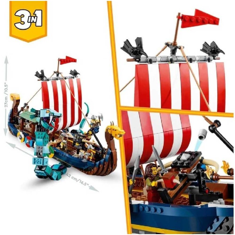 LEGO BARCO VIKINGO Y SERPIENTE MIDGARD -